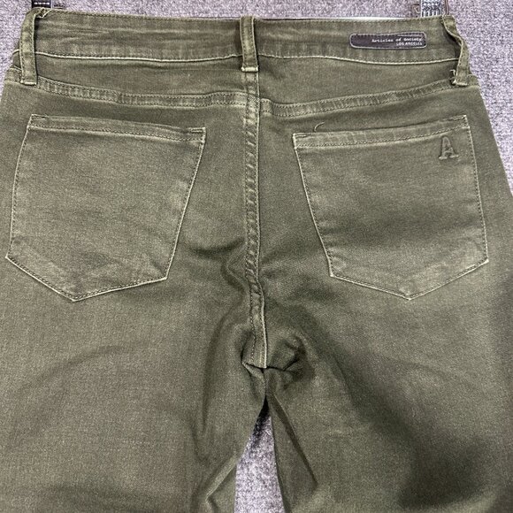 Articles of Society Jeans Womens 26 Skinny Green Cotton Stretch Step Hem Folsom - Picture 8 of 10